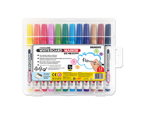 MUNGYO WBOARD MARKER SET OF 12 FINE