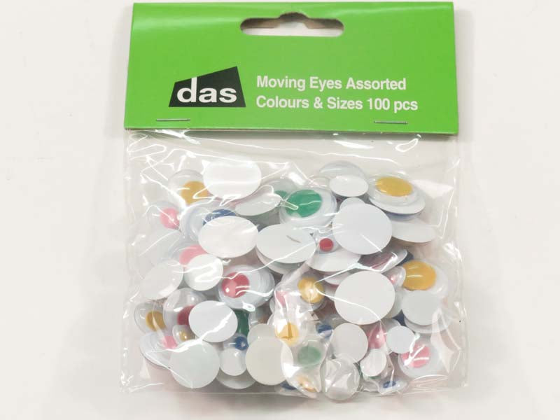 MOVING EYES ASSORTED COLOURS & SIZES 100
