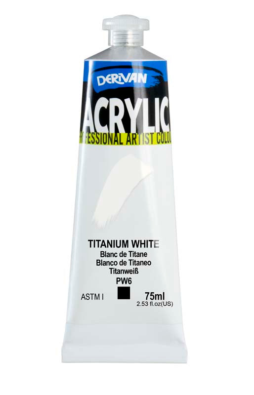 DERIVAN ACRYLIC 75ML TITANIUM WHITE