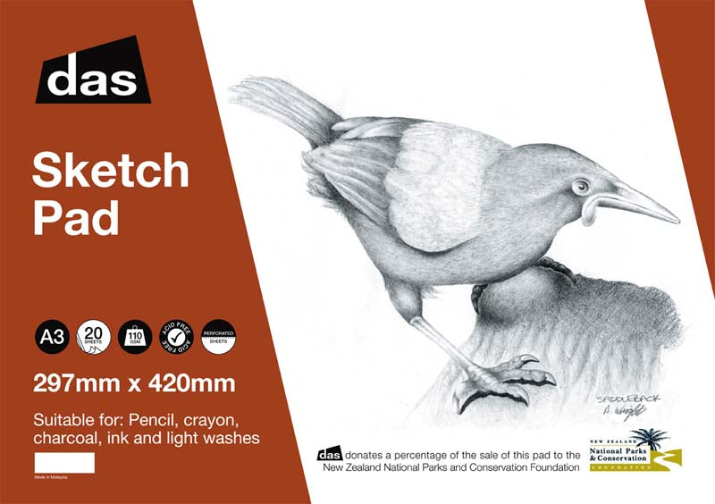DAS SP SKETCH PAD (SADDLEBACK) 20sht A3
