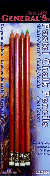 PASTEL CHALK PENCILS COOL COLOURS (4pc B
