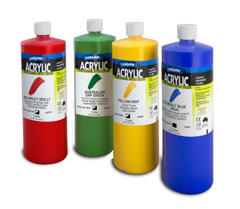 DERIVAN ACRYLIC 1L TITANIUM WHITE