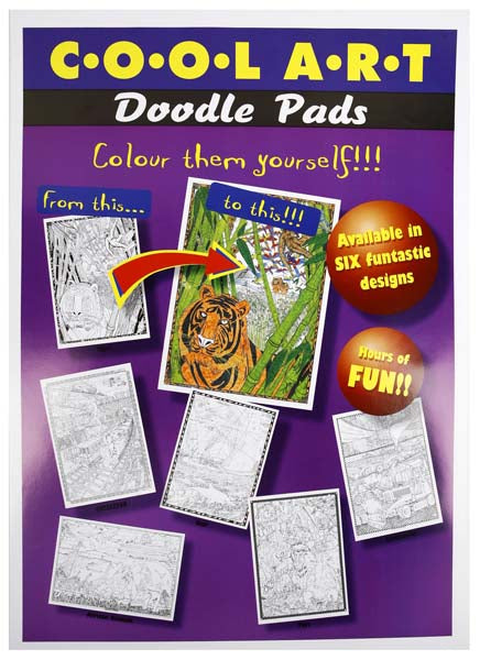 COOL ART DOODLE PAD A2 PURPLE (tiger)