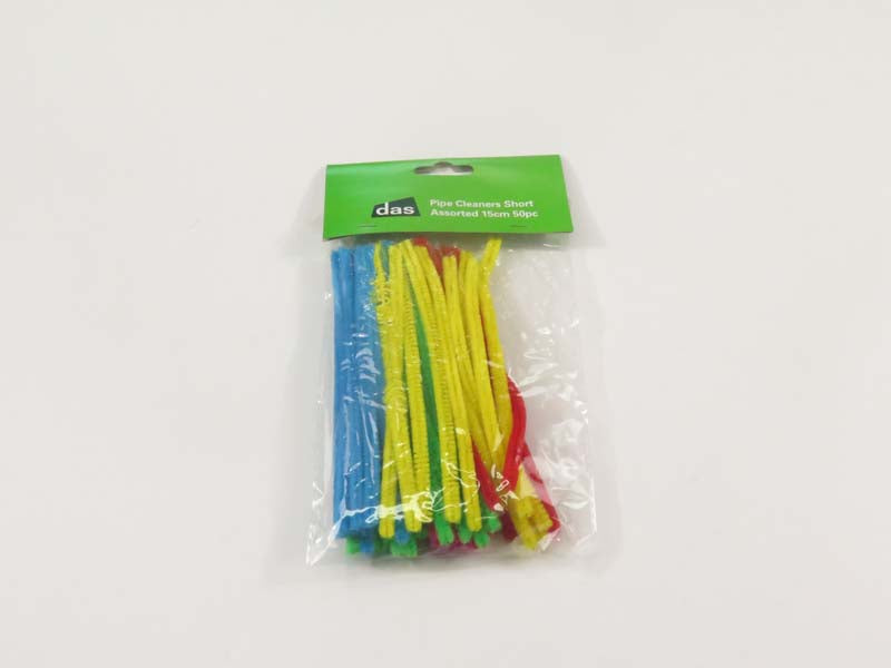 PIPE CLEANERS SHORT ASSORTED 15cm 50pc