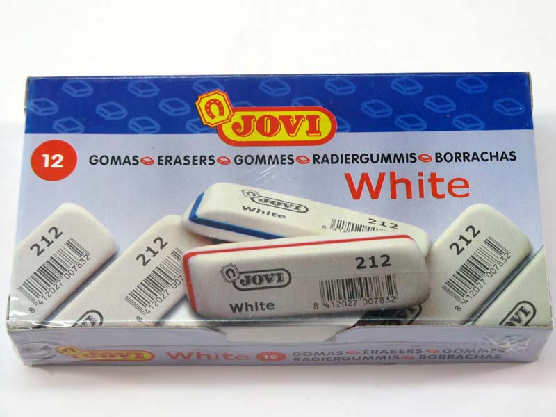 JOVI ERASER WHITE Box of 12 (72 x 24 x 1