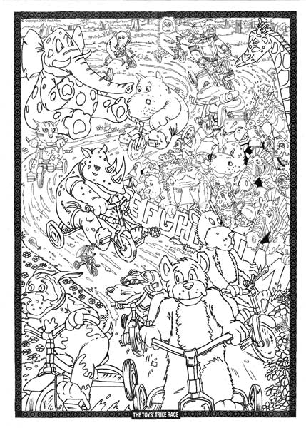 COOL ART DOODLE POSTER THE TOYS TRIKE RA