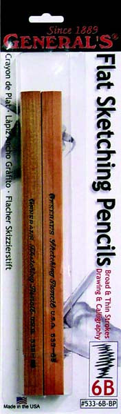 FLAT SKETCHING PENCIL 6B (2pc Blister)