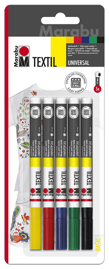 TEXTIL PAINTER 1-2mm SET OF 5