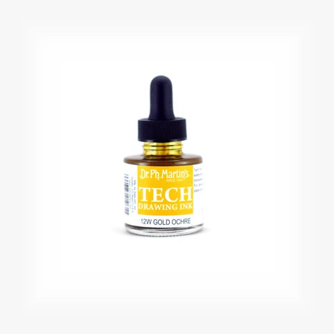 DR MART TECH DRWG INK 1oz GOLD OCHRE