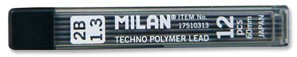 Milan Lead Refill 12pce 1.3mm (2B) (Pack