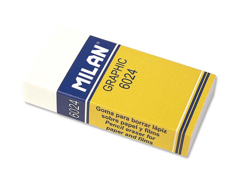 Milan Eraser 6024 White Plastic (Graphic