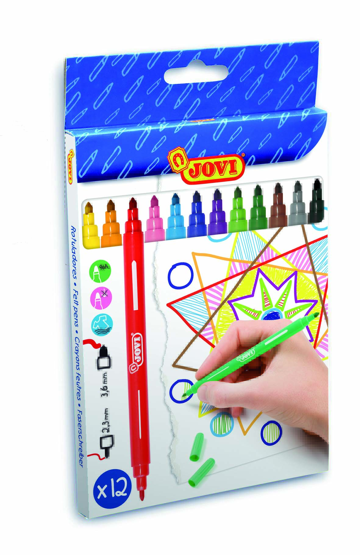 JOVI WASHABLE FELT PEN D/E 12s