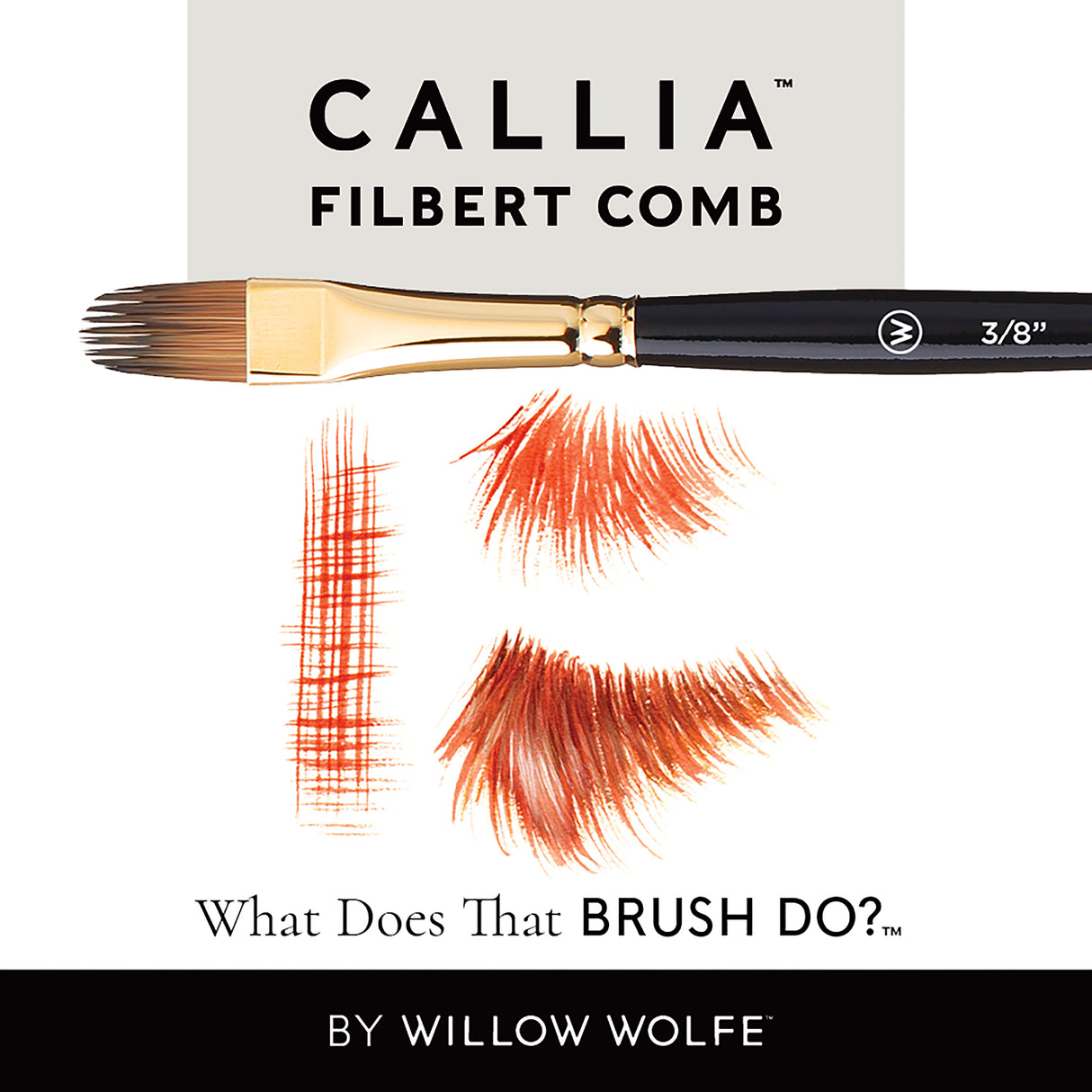 WILLOW WOLFE CALLIA Filbert Comb 1/8