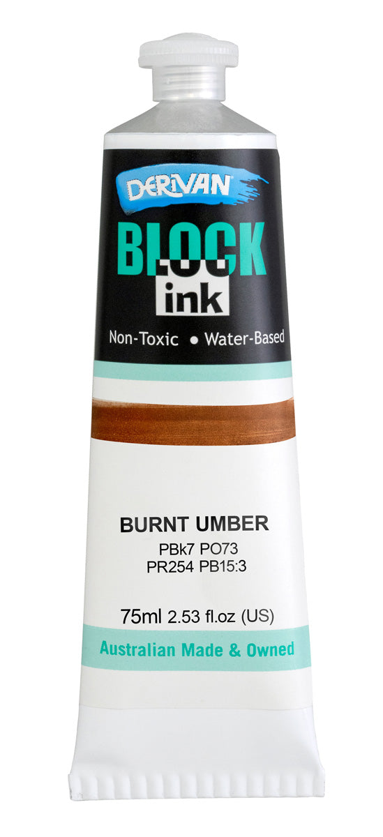 DERIVAN BLOCK INK 75ML BURNT UMBER