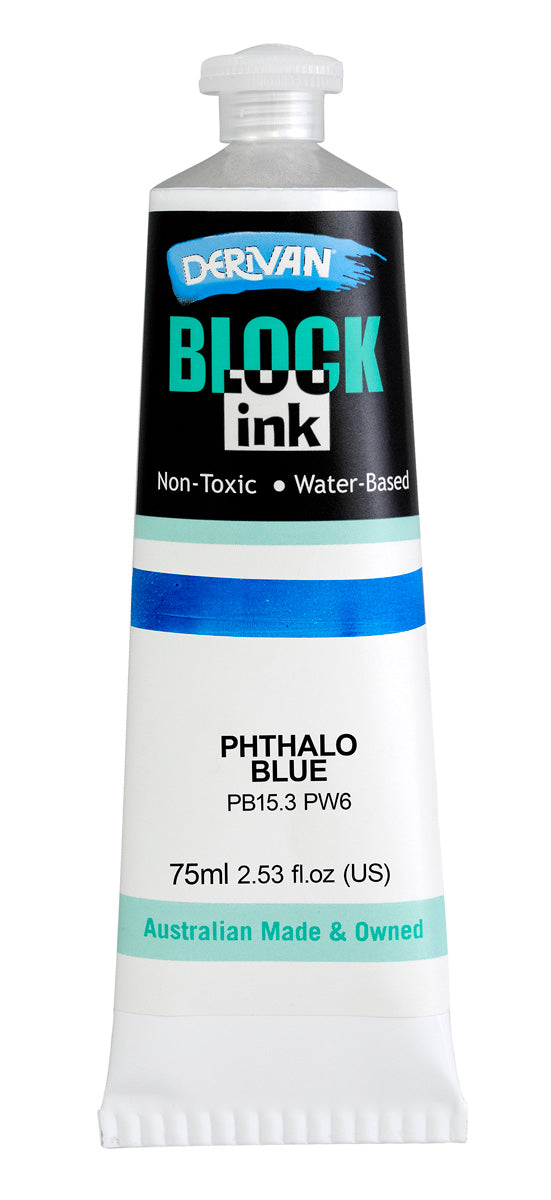 DERIVAN BLOCK INK 75ML PHTHALO BLUE(CO