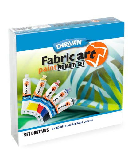 DERIVAN FABRIC ART PAINT PRIMARY SET