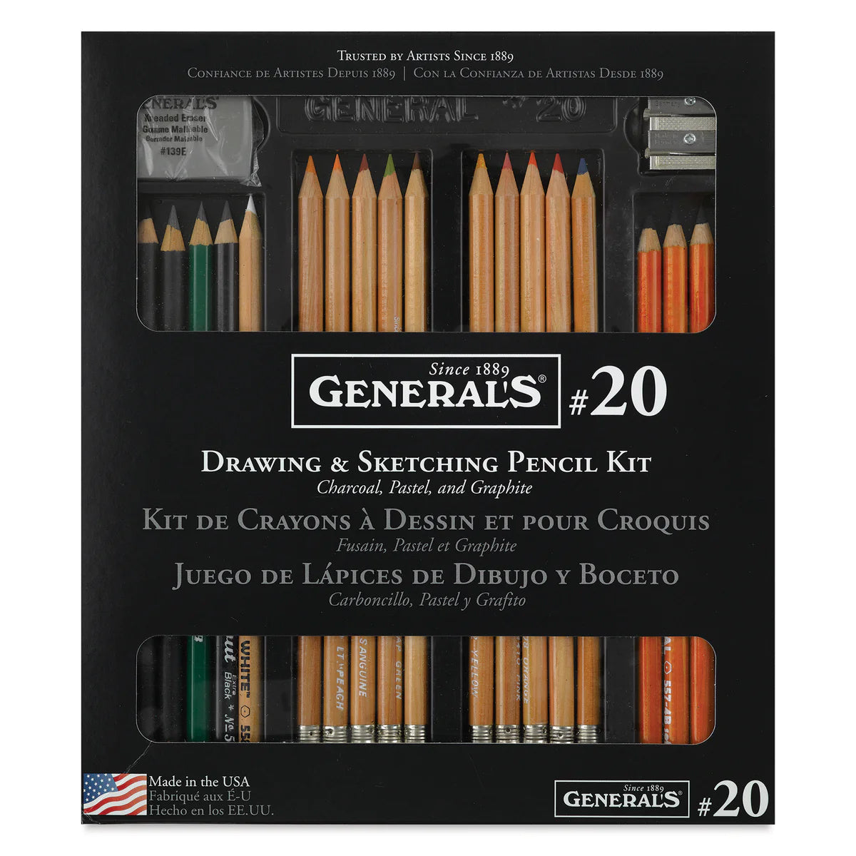 GENERAL CLASSIC DRWG & SKTCHG KIT(22pce)