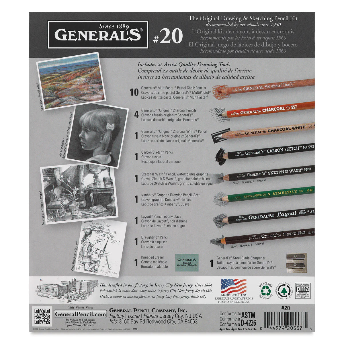 GENERAL CLASSIC DRWG & SKTCHG KIT(22pce)