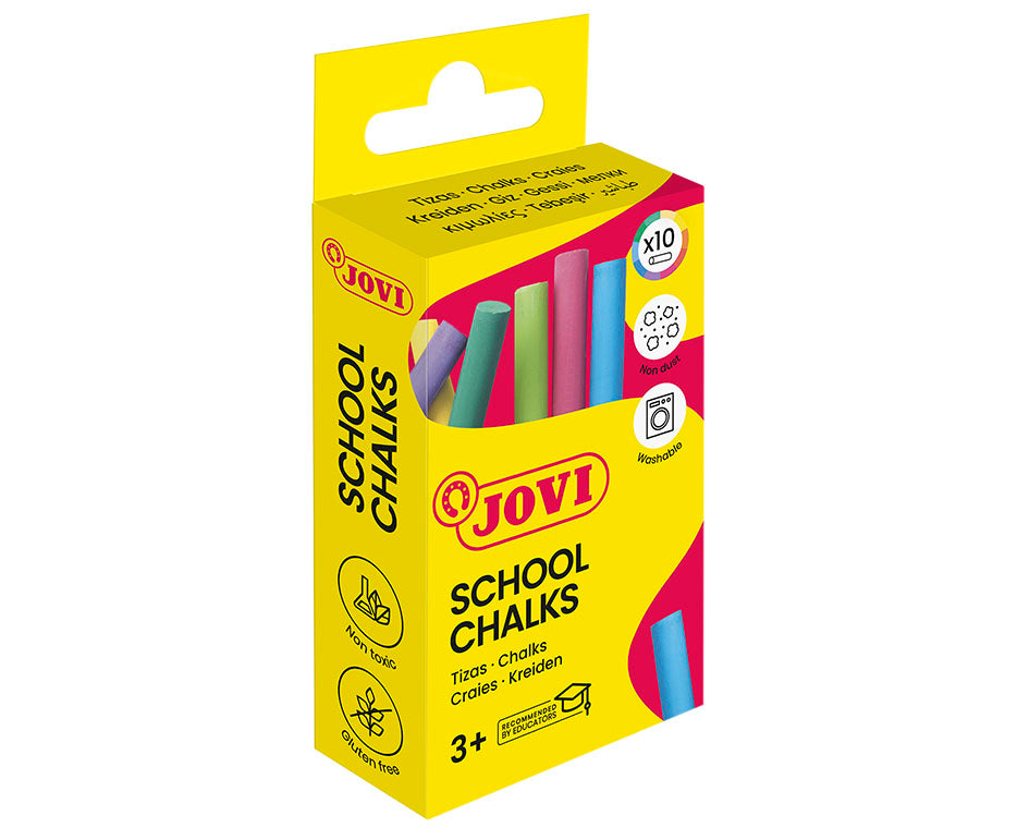 JOVI SCHOOL CHALK 10pce COLOURED