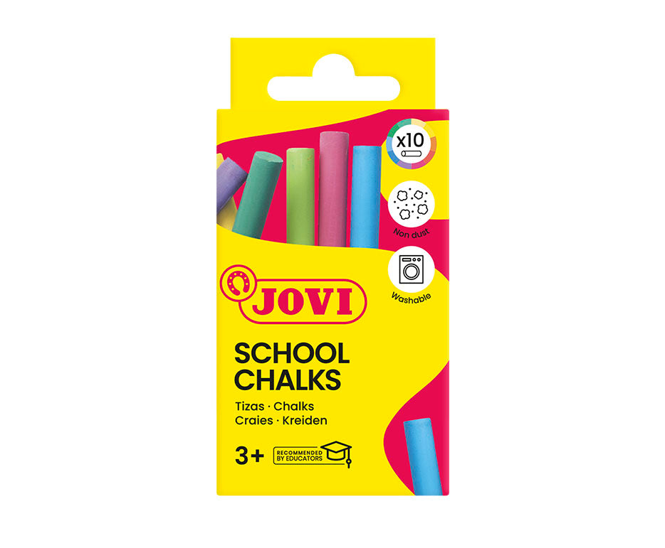 JOVI SCHOOL CHALK 10pce COLOURED