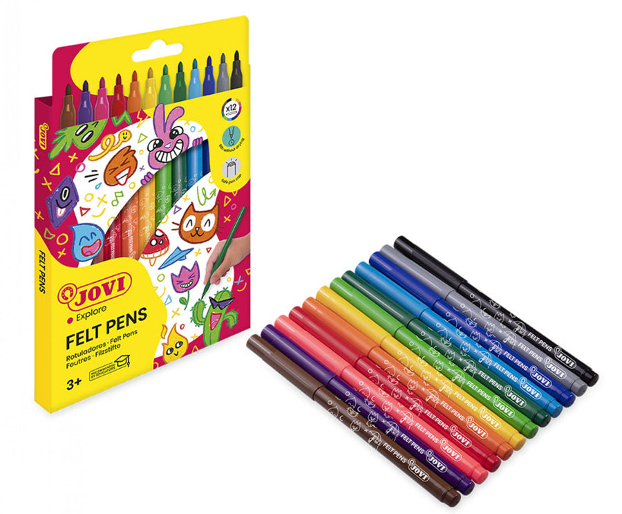 JOVI WASHABLE FELT-TIP PEN 12s