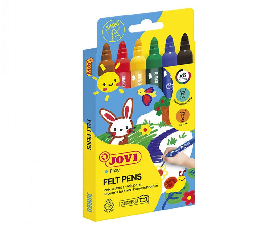 JOVI WASHABLE MAXI FELT-TIP PEN 6s