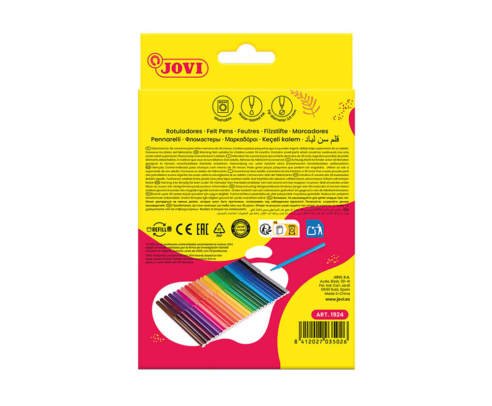 JOVI WASHABLE FELT-TIP PEN FINE 24s