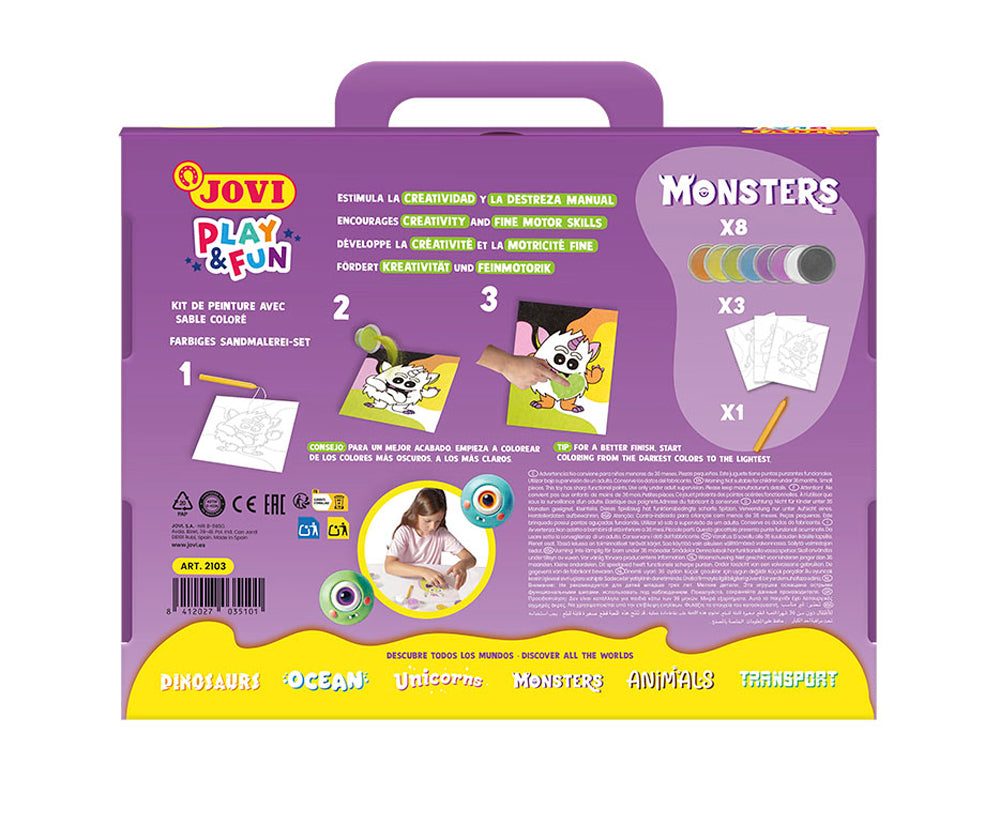 JOVI PLAY&FUN Sand Painting Kit Monsters