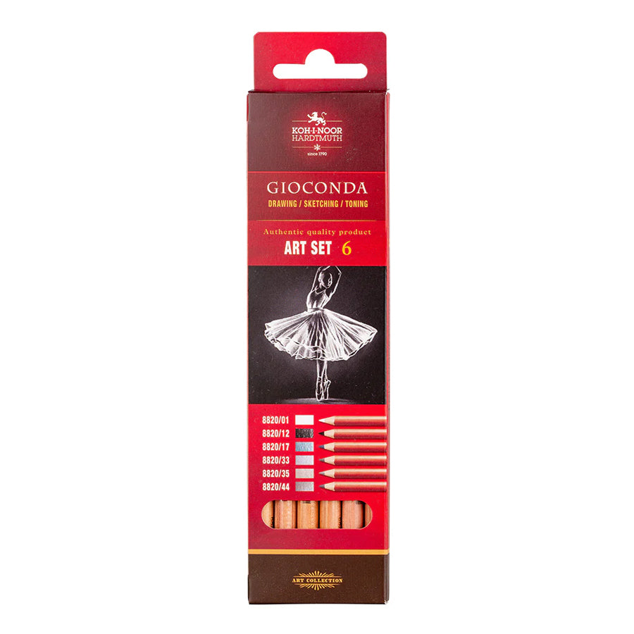 GIOCONDA ART SET 6 GREYTONE PENCILS
