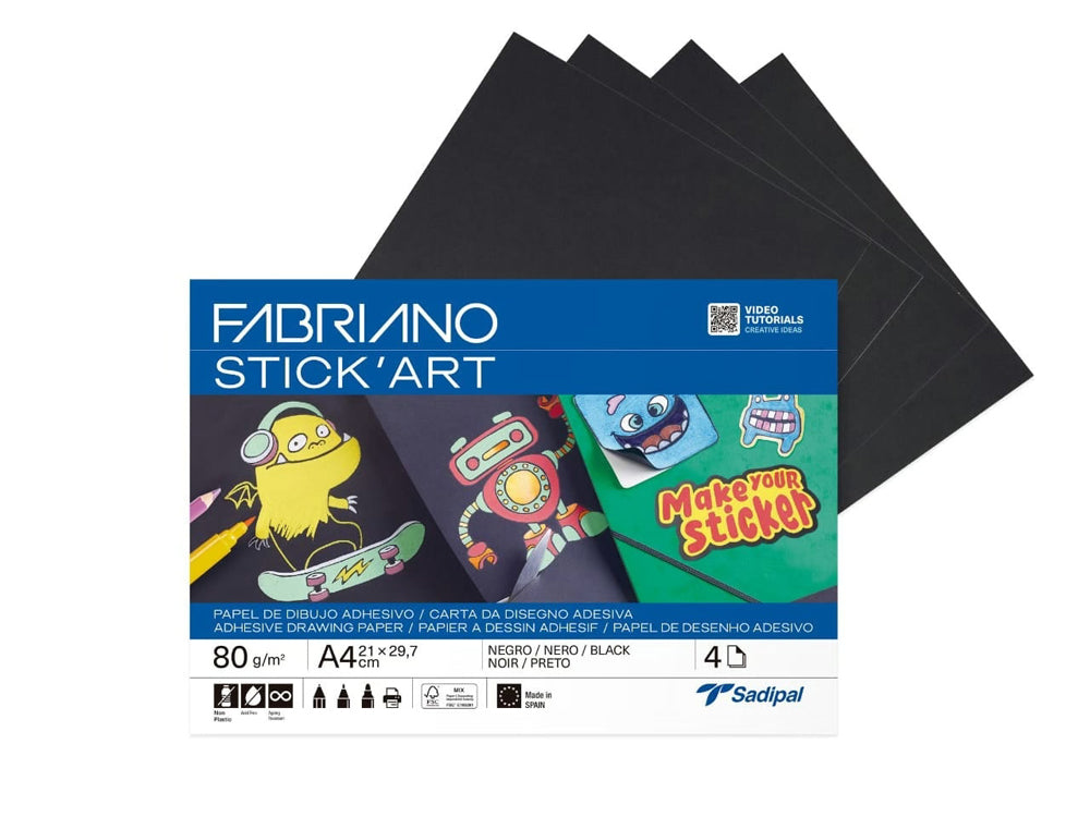 STICK'ART PAPER 80gsm A4 BLACK (25)