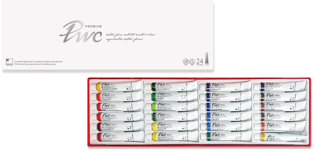 SHINHAN PWC EXTRA FINE WATER COLOR 7.5ML TUBE 24 COLORS SET