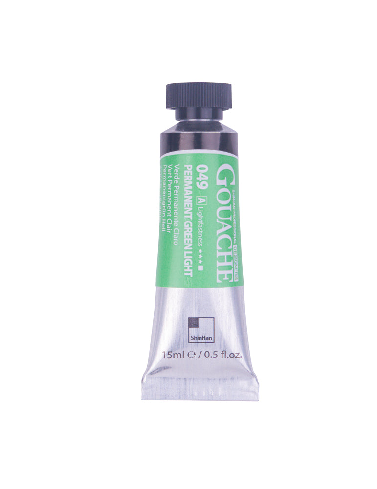 SHINHAN PROFESSIONAL GOUACHE 15ML PERMANENT GREEN LIGHT