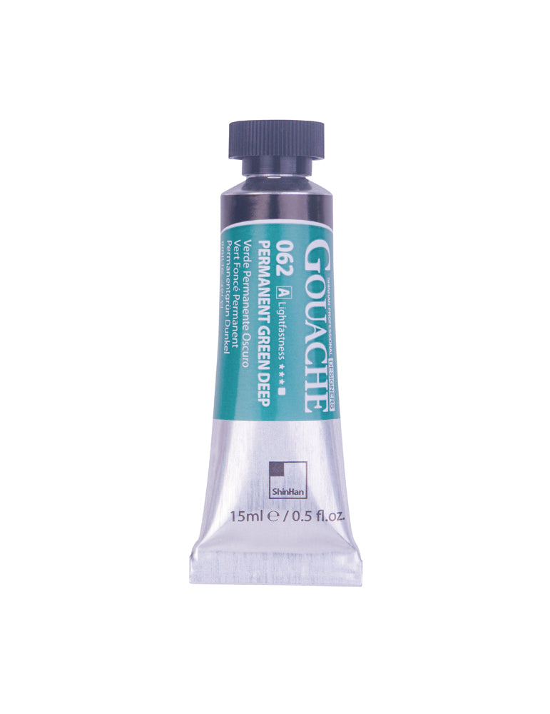SHINHAN PROFESSIONAL GOUACHE 15ML PERMANENT GREEN DEEP