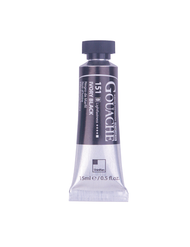 SHINHAN PROFESSIONAL GOUACHE 15ML IVORY BLACK