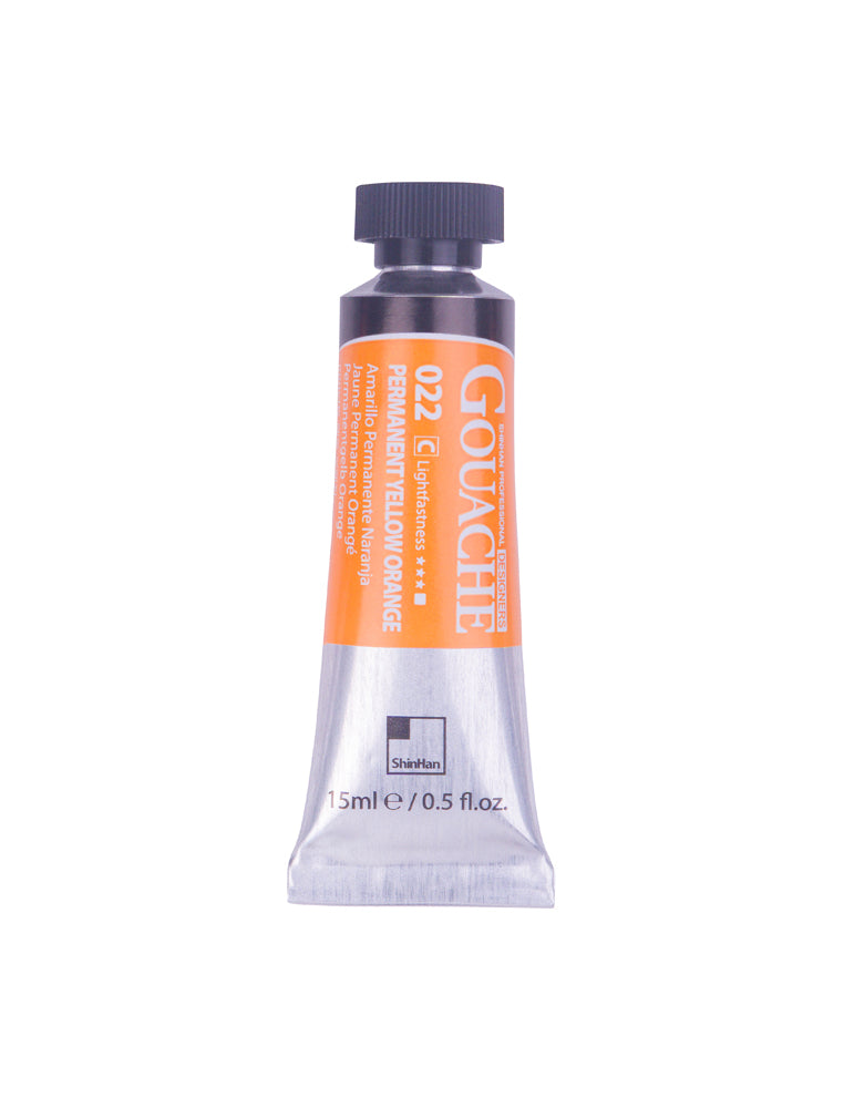 SHINHAN PROFESSIONAL GOUACHE 15ML PERMANENT YELLOW ORANGE