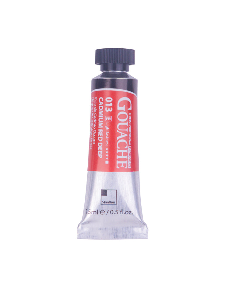 SHINHAN PROFESSIONAL GOUACHE 15ML CADMIUM RED DEEP