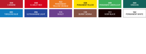 SHINHAN PROFESSIONAL GOUACHE 15ML 12 COLORS SET