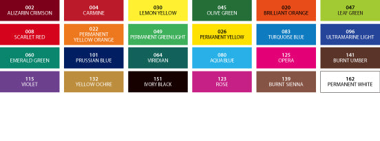 SHINHAN PROFESSIONAL GOUACHE 15ML 24 COLORS SET A