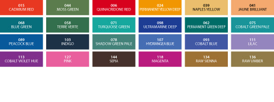 SHINHAN PROFESSIONAL GOUACHE 15ML 24 COLORS SET B