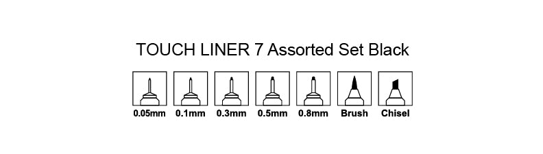 SHINHAN TOUCH LINER SET OF 7 BLACK