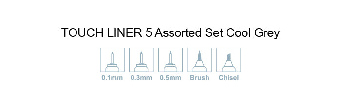 SHINHAN TOUCH LINER SET OF 5 COOL GREY