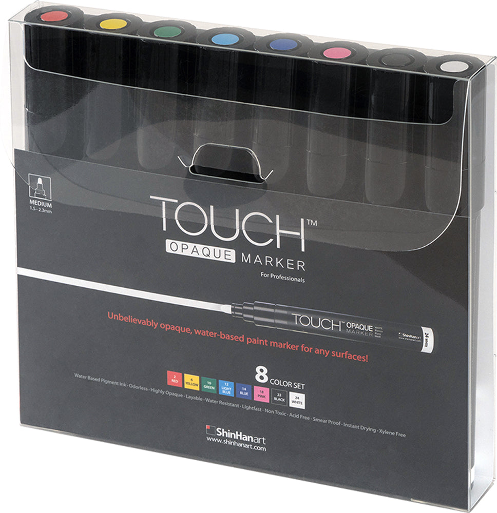 SHINHAN TOUCH OPAQUE MARKER 8 COLOUR SET - MEDIUM