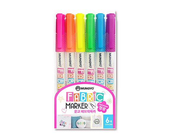 MUNGYO FLUO FABRIC MARKER 6clr