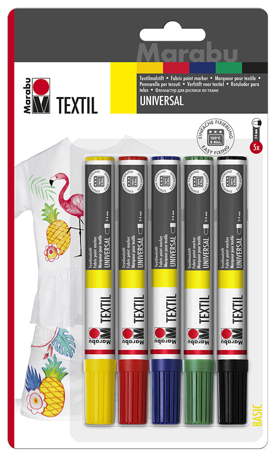 TEXTIL PAINTER 2-4mm SET OF 5