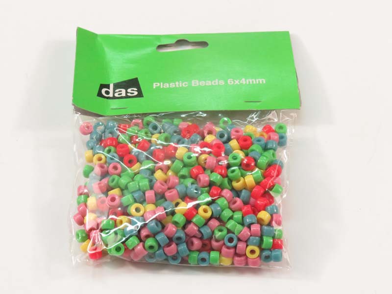 PLASTIC BEADS 6x4mm TUBES