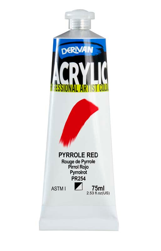 DERIVAN ACRYLIC 75ML PYROLE RED (NEW)