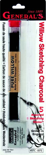 WILLOW CHARCOAL ASSORTED w/KNEADABLE (5p