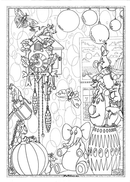 COOL ART DOODLE POSTER MICE