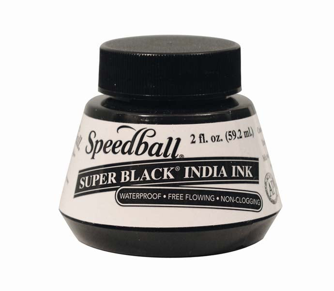 SPEEDBALL SUPER BLACK INDIA INK 2oz