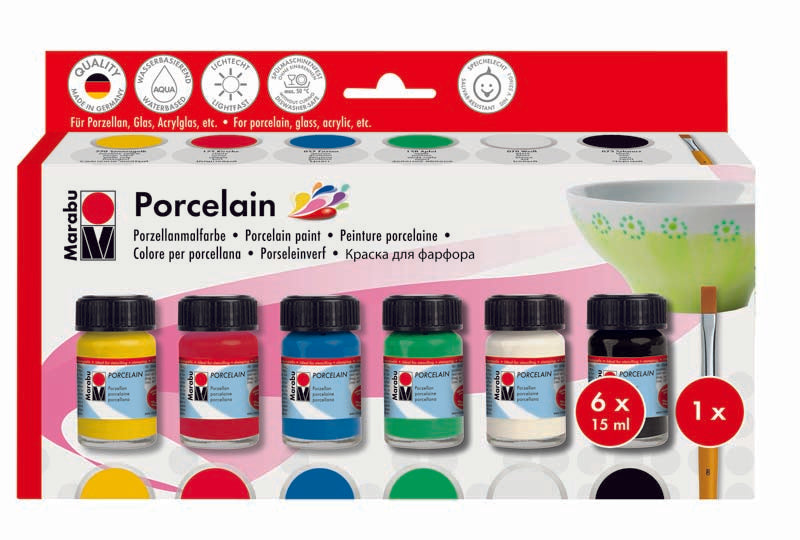 PORCELAIN BASIC COLOUR SET OF 6 (WITH BR